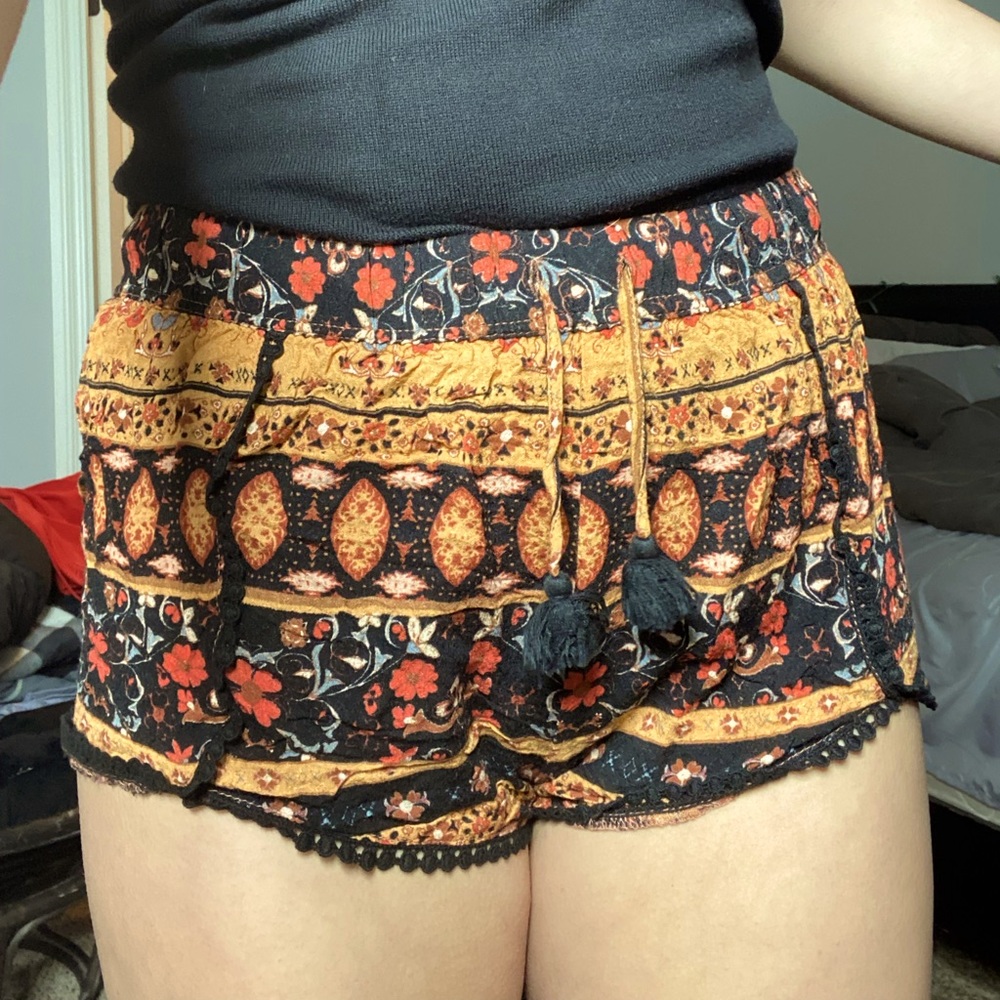 romper like shorts with pattern